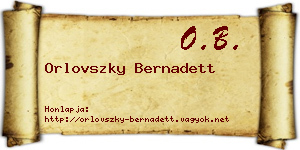 Orlovszky Bernadett névjegykártya